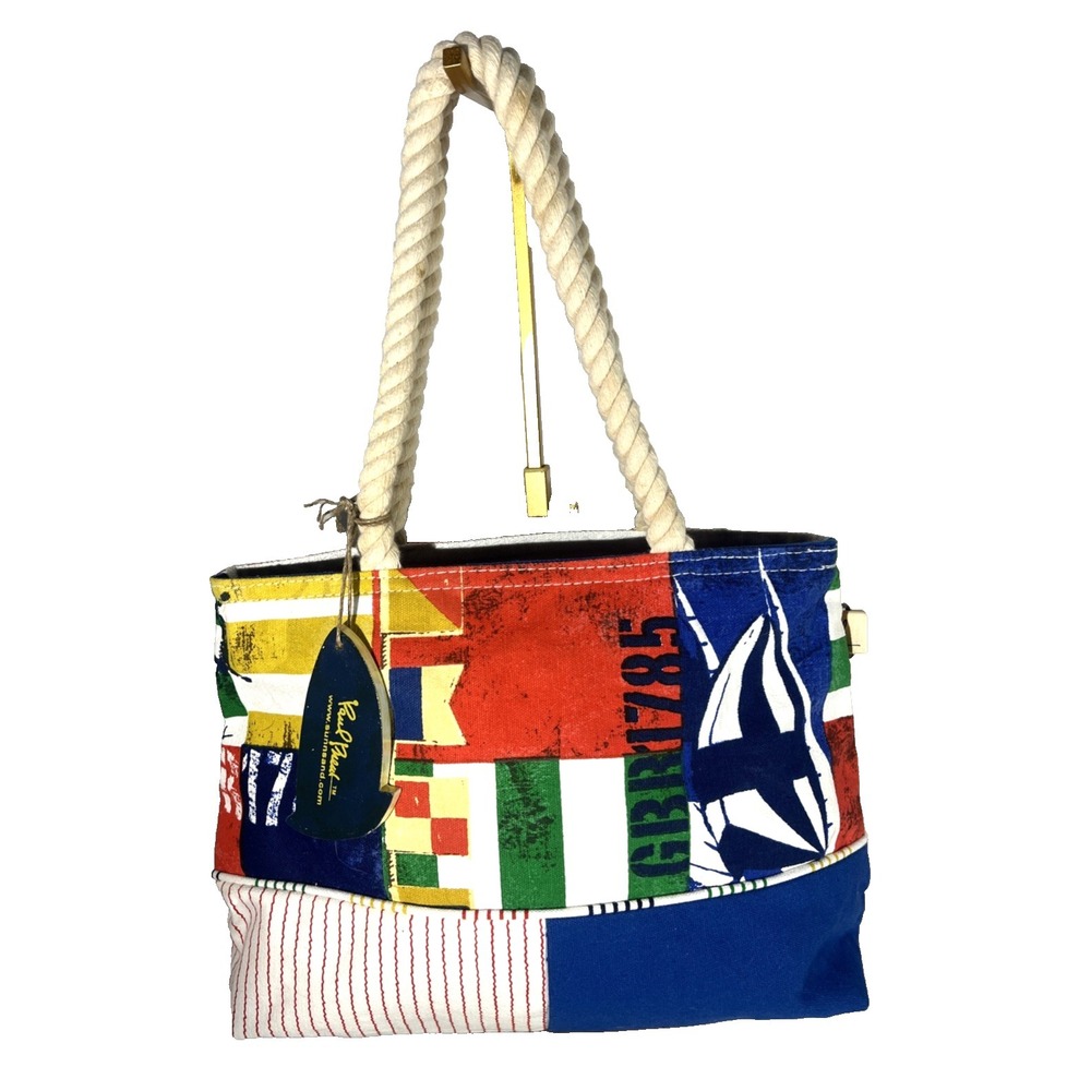 Paul Brent Nautical Sailor Sailboat Tote Bag New Without Tags Rope Handle Charm
